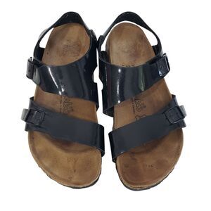 Birki's Unisex Black Sandals, Women 8; Men 6